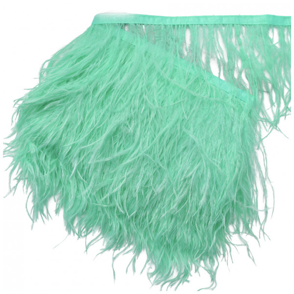 Тесьма декоративная с перьями, цвет бирюза